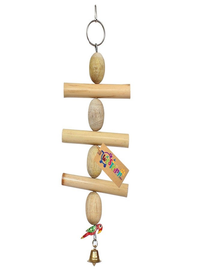 Western Era Playful Gym Natural Wooden Bead Hanging Swing Toy for Birds - Image 5